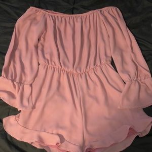 Off the shoulder Peach Love California romper